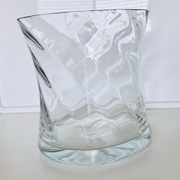 TOSCANY PERIGNON Handblown Concave Optic Ice or Wine/Champagne Bucket Glass Vase - Picture 3 of 14